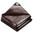 VOUNOT 4x6m Waterproof Tarpaulin Ultra Heavy Duty - Brown