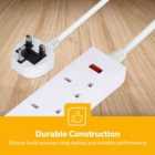 Geepas 2 Gang Extension Lead 3m Cable