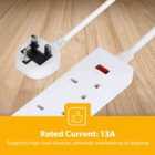 Geepas 2 Gang Extension Lead, 3M Cable