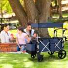 Costway Twin Baby Double Stroller Wagon Push Pull Stroller-Blue