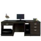 R. White Cabinets Desk With Drawers And Filing Unit For Desktop Computer Black Havana