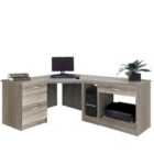 R. White Cabinets Corner Desk With Drawers And Filing Unit For Desktop Computer Grey Nebraska