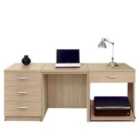 R. White Cabinets Desk With Drawers And Printer Shelf Sandstone
