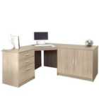 R. White Cabinets Corner Desk With Drawers, Filing Unit And Cupboard Sandstone