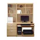 R. White Cabinets Desk With Drawers, Filing Unit And Bookcase For Desktop Computer Classic Oak