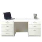 R. White Cabinets Desk With Drawers And Filing Unit White