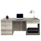 R. White Cabinets Desk With Drawers And Printer Shelf Grey Nebraska