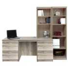 R. White Cabinets Desk With Drawers, Filing Unit And Bookcase For Desktop Computer Grey Nebraska