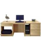 R. White Cabinets Desk With Drawers And Filing Unit For Desktop Computer Classic Oak