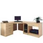 R. White Cabinets Corner Desk With Drawers And Filing Unit For Desktop Computer Classic Oak