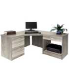 R. White Cabinets Corner Desk With Drawers, Filing Unit And Printer Storage Grey Nebraska