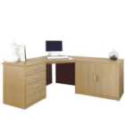 R. White Cabinets Corner Desk With Drawers, Filing Unit And Cupboard Classic Oak