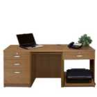 R. White Cabinets Desk With Drawers, Filing Unit And Printer Shelf English Oak