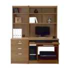 R. White Cabinets Desk With Drawers, Filing Unit And Bookcase For Desktop Computer English Oak