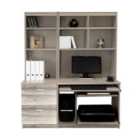 R. White Cabinets Desk With Drawers, Filing Unit And Bookcase For Desktop Computer Grey Nebraska