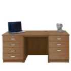 R. White Cabinets Desk With Drawers And Filing Unit English Oak
