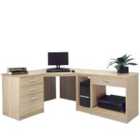 R. White Cabinets Corner Desk With Drawers And Filing Unit For Desktop Computer Sandstone