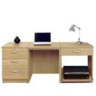 R. White Cabinets Desk With Drawers And Printer Shelf Classic Oak