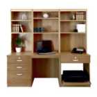 R. White Cabinets Desk With Drawers, Filing Unit And Storage For Desktop Computer English Oak