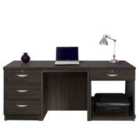 R. White Cabinets Desk With Drawers And Printer Shelf Black Havana