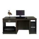 R. White Cabinets Desk With Drawer For Desktop Computer Black Havana