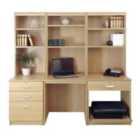 R. White Cabinets Desk With Drawers, Filing Unit And Storage For Desktop Computer Classic Oak