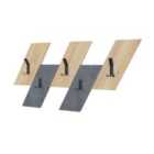 Decortie Wall Mounted Coat Rack 1.8X75.2X45.3Cm With 5 Metal Hooks Oak, Retro Grey