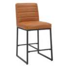 2 X Carlton Real Leather Light Brown Bar Stools