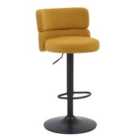 2 X Mason Brushed Velvet Mustard/Black Bar Stools