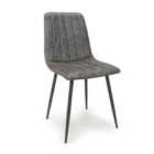 4 X Lisbon Microfibre Grey Dining Chairs