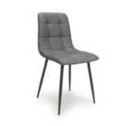 4 X Madison Leather Effect Grey Dining Chairs