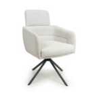 2 X Polaris Corduroy White Swivel Chairs