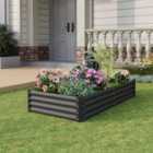 Garden Sanctuary Rectangular Metal Raised Garden Bed 180X90Cm - Black
