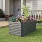 Garden Sanctuary Rectangular Metal Raised Garden Bed 160X80Cm - Grey