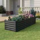 Garden Sanctuary Rectangular Metal Raised Garden Bed 240X80Cm - Black