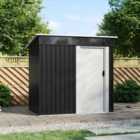 Garden Sanctuary 4X6Ft Metal Pent Roof Garden Storage Shed - Anthracite