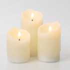 Robert Dyas Set Of 3 Pillar Candles - 10Cm, 12.5Cm & 15Cm