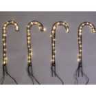 Robert Dyas Set Of 4 Black Metal Candy Cane Ground Stake