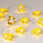 Robert Dyas Bo 10 Warm White LED Metal Hollow Gingerbread Man Light