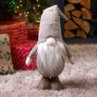 Robert Dyas 53Cm Fabric Standing Gnome Xmas Decoration Natural
