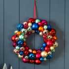 Robert Dyas Multi Colour Bauble Wreath 40Cm