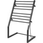 Costway 8 Bars Wall Mounted Towel Warmer Rack with LED Display-Black