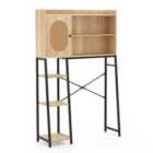 Costway Over The Toilet Storage Cabinet with Sturdy Metal Frame and Adjustable Shelf-Natural