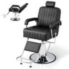 Costway Salon Chair Hydraulic Barber Chair with Adjustable Headrest-Black