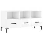 vidaXL TV Cabinet with LED Lights High Gloss White 120x35x40 cm