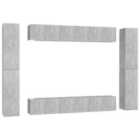 vidaXL 8 Piece TV Cabinet Set White Engineered Wood