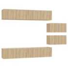 vidaXL TV Cabinet with LED Lights Brown Oak 120x35x40 cm