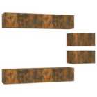 vidaXL 4 Piece TV Cabinet Set White Engineered Wood