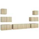 vidaXL 8 Piece TV Cabinet Set Concrete Grey Engineered Wood