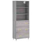 vidaXL Bedside Cabinet Grey Sonoma Engineered Wood